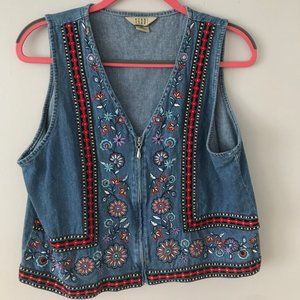 Vintage Teddi Petite embroidered vest